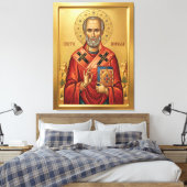 Sint Nicolaas orthodoxe icoon Canvas Afdruk (Insitu (Slaapkamer))