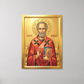 Sint Nicolaas orthodoxe icoon Canvas Afdruk (Voorkant)