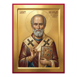 Sint Nicolaas orthodoxe icoon Foto Afdruk