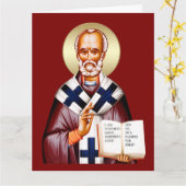 Sint Nicolaas orthodoxe icoon Kaart (Gele Bloem)