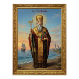 Sint Nicolaas orthodoxe icoon Perfect Poster