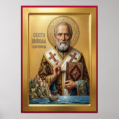 Sint Nicolaas orthodoxe icoon Poster (Voorkant)