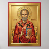 Sint-Nicolaas orthodoxe icoon Poster (Voorkant)