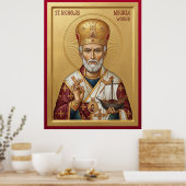 Sint Nicolaas orthodoxe icoon Poster (Keuken)