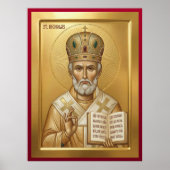 Sint Nicolaas orthodoxe icoon Poster (Voorkant)