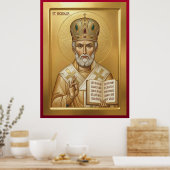 Sint Nicolaas orthodoxe icoon Poster (Keuken)