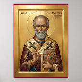 Sint Nicolaas orthodoxe icoon Poster (Voorkant)