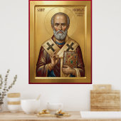 Sint Nicolaas orthodoxe icoon Poster (Keuken)