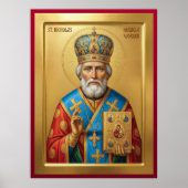 Sint Nicolaas orthodoxe icoon Poster (Voorkant)