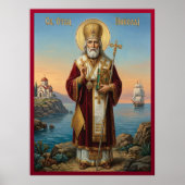 Sint Nicolaas orthodoxe icoon Poster (Voorkant)