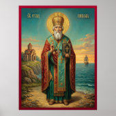 Sint Nicolaas orthodoxe icoon Poster (Voorkant)