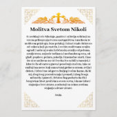 Sint-Nicolaas orthodoxe icoon, Servisch gebed 3 Menu (Achterkant)