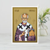 Sint Nicolaas orthodoxe icoon, Servisch gebed Menu (Staand voorkant)