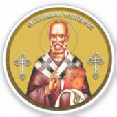 Sint-Nicolaas orthodoxe icoon Sticker (Voorkant)