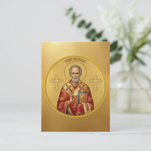 Sint-Nicolaas orthodoxe icoon T-shirt Briefkaart