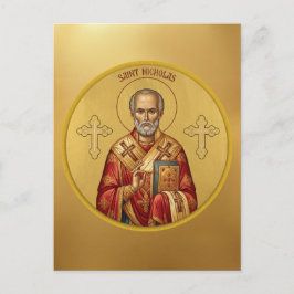 Sint-Nicolaas orthodoxe icoon T-shirt Briefkaart