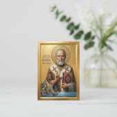 Sint-Nicolaas orthodoxe icoon Visitekaartje (Staand voorkant)