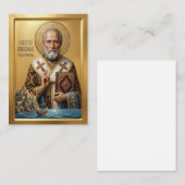 Sint-Nicolaas orthodoxe icoon Visitekaartje (Voorkant / Achterkant)