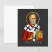 Sint-Nicolaas orthodoxe Servische brief icoon  (Voorkant / Achterkant)