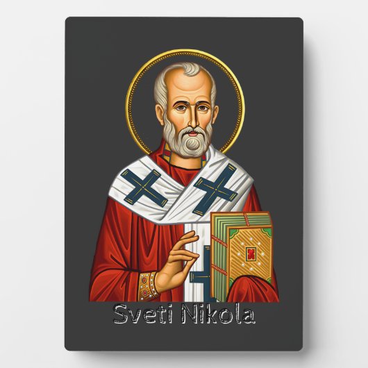Sint-Nicolaas orthodoxe Servische brief icoon  Fotoplaat (voorkant)