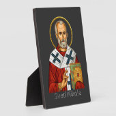 Sint-Nicolaas orthodoxe Servische brief icoon  Fotoplaat (Zijkant)