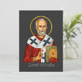 Sint-Nicolaas orthodoxe Servische brief icoon  Kaart (Staand voorkant)