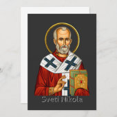 Sint-Nicolaas orthodoxe Servische brief icoon  Kaart (Voorkant / Achterkant)