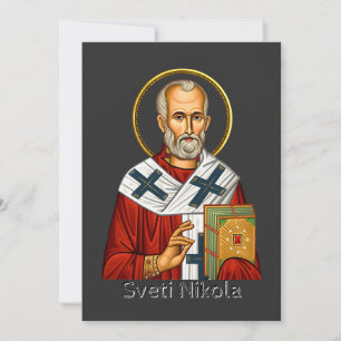 Sint Nicolaas orthodoxe Servische brief icoon  Kaart