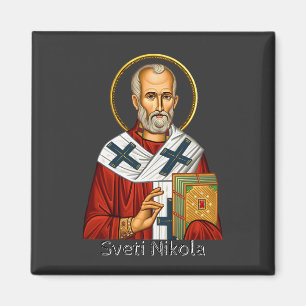Sint Nicolaas orthodoxe Servische brief icoon  Magneet