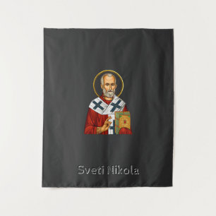 Sint-Nicolaas orthodoxe Servische brief icoon Wandkleed