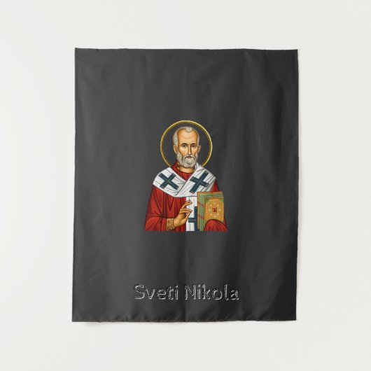 Sint-Nicolaas orthodoxe Servische brief icoon  Wandkleed (Voorkant)