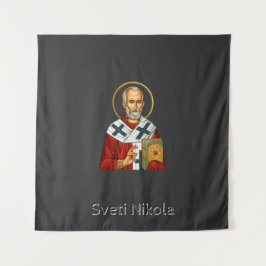 Sint Nicolaas orthodoxe Servische brief icoon  Wandkleed