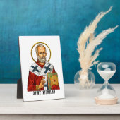 Sint Nicolaas orthodoxe Servische heiligen icoon Fotoplaat (Zijkant)