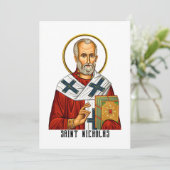 Sint-Nicolaas orthodoxe Servische heiligen icoon Kaart (Staand voorkant)
