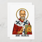 Sint-Nicolaas orthodoxe Servische heiligen icoon Kaart (Voorkant / Achterkant)
