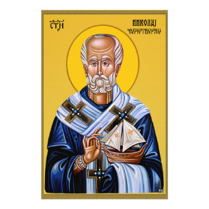 Sint-Nicolaas, orthodoxe Slavische icoon Foto Afdruk