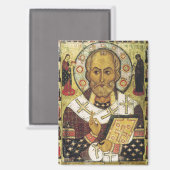 Sint-Nicolaas Russische icoon Magneet (Voorkant / Achterkant)