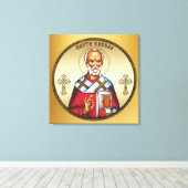 Sint Nicolaas Sleutelhanger Servische Canvas Print (Insitu (Houten vloer))