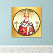 Sint Nicolaas Sleutelhanger Servische Canvas Print (Insitu (Houten vloer))