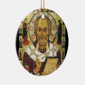 Sint Nicolaas St. Nick Santa Russisch icoon 1294 Keramisch Ornament (Rechts)