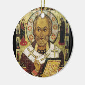 Sint Nicolaas St. Nick Santa Russisch icoon 1294 Keramisch Ornament (Links)