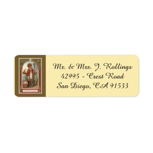 Sint-Nicolaas van de bisschop van Myra Etiket (Voorkant)