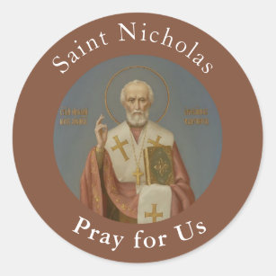 Sint-Nicolaas van de bisschop van Myra Ronde Sticker