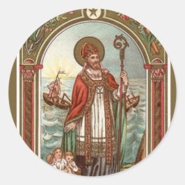 Sint-Nicolaas van de bisschop van Myra Ronde Sticker