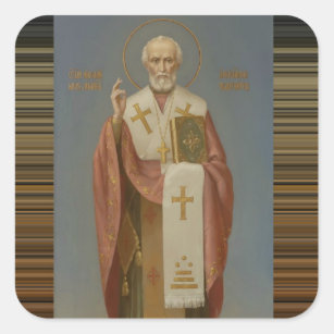 Sint-Nicolaas van de bisschop van Myra Vierkante Sticker