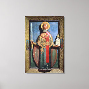 Sint-Nicolaas van de school van Mozhaisk, Yaroslav Canvas Afdruk