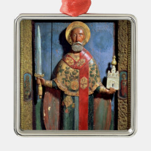 Sint-Nicolaas van de school van Mozhaisk, Yaroslav Metalen Ornament