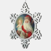 Sint-Nicolaas van Myra Bishop Baby Jesus Tin Sneeuwvlok Ornament (Rechts)