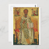 Sint Nicolaas van Myra Orthodox Icoon Briefkaart (Voorkant / Achterkant)
