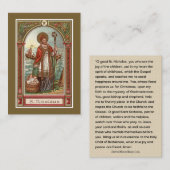 Sint-Nicolaas van Myra Prayer Kerstmis Visitekaartje (Voorkant / Achterkant)
